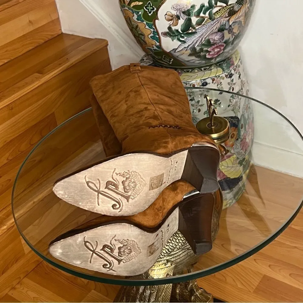 New FREE PEOPLE Stevie Boot Cognac Suede